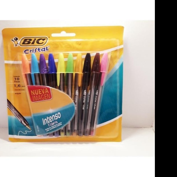 BOLIGRAFO CRISTAL INTENSO BIC 1.6MM SURT. BL C10 C24